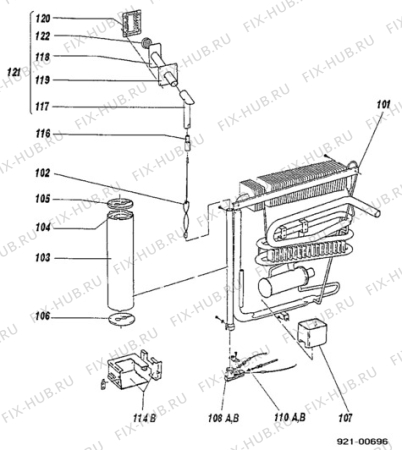 Взрыв-схема холодильника Electrolux RM3210-1 - Схема узла C20 Comb. armature  H